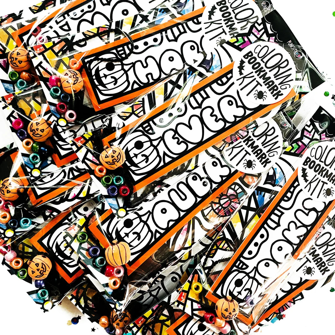 Kids Halloween Coloring Bookmark, Boo basket stuffers, Halloween party favors, Halloween craft ki... | Etsy (US)