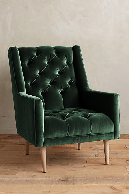 Velvet Booker Armchair | Anthropologie (US)