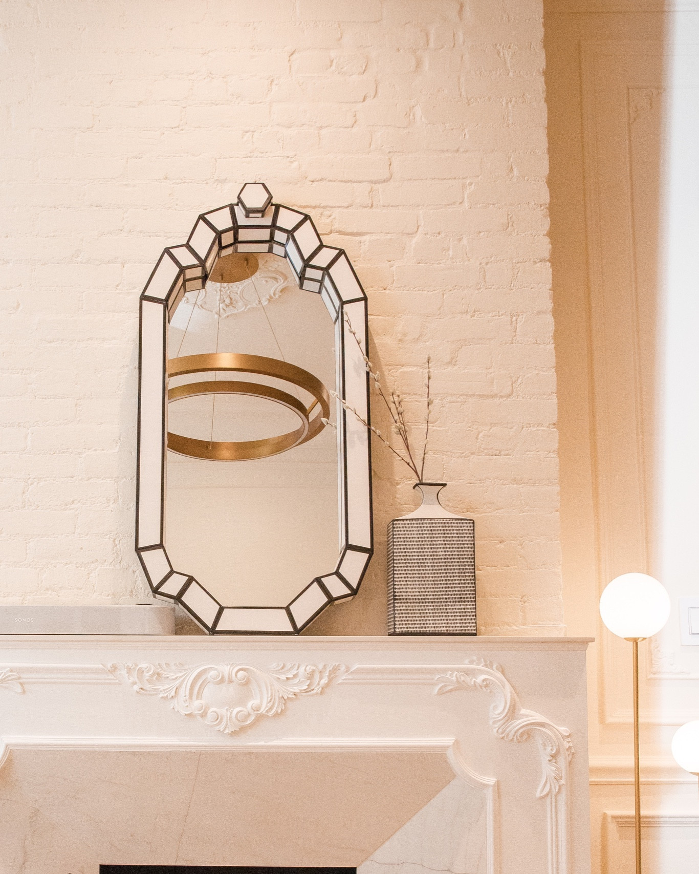 This mirror is so glam and graphic at the same time. The boarder is actually made out of cardboard! I love it  

#LTKhome