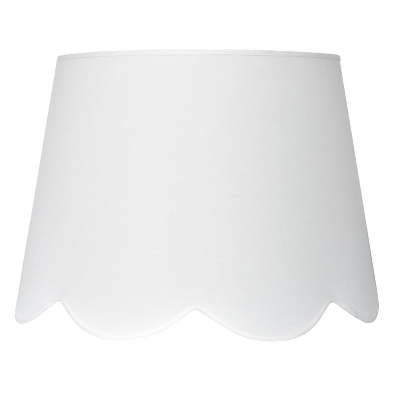 White Scallop Tapered Drum Oversized Lamp Shade, 13x17x12 | At Home
