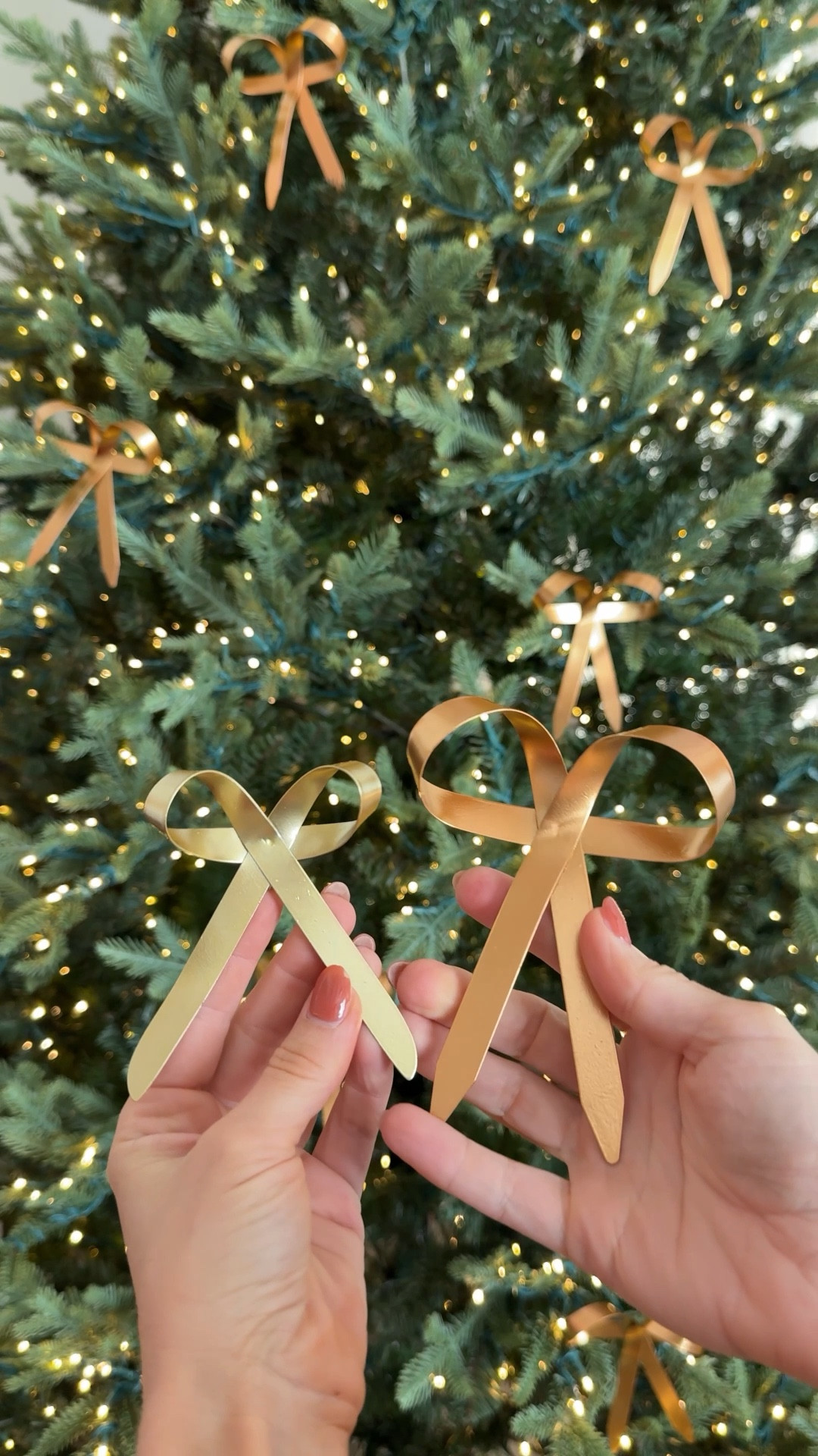 Comparing the two most popular gold metal bow ornaments on Amazon 🎀

#LTKSeasonal #LTKHome