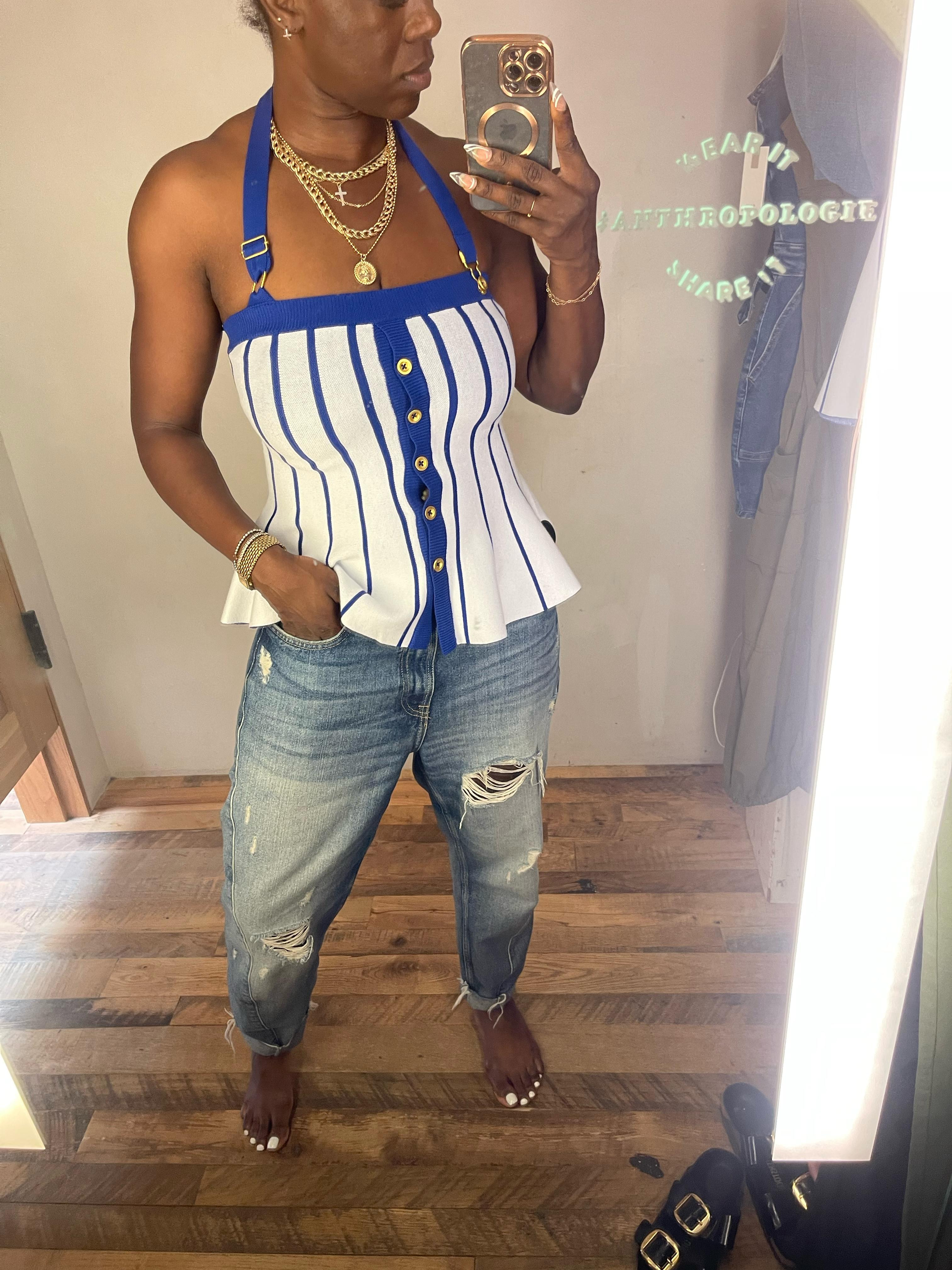 This striped halter top from Anthropologie is giving retro varsity vibes—and I’m obsessed. Paired with a good pair of lived-in denim, she’s ready for anything. 

 #LTKGiftGuide #LTKSeasonal #LTKStyleTip
