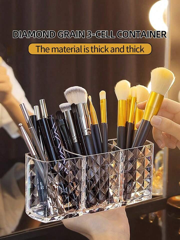 TrendsMakeup Brush Storage Organizer, 1pc Transparent Multifunctional Makeup Brushes Large Capaci... | SHEIN