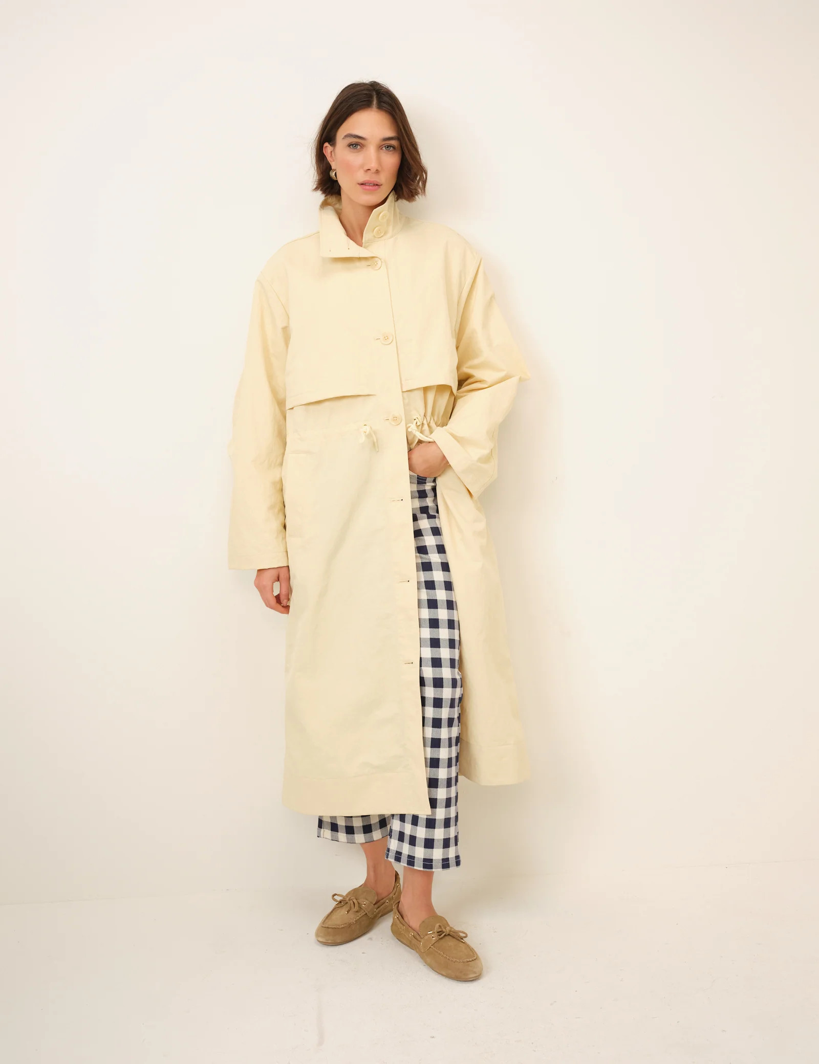 Butter Yellow Longline Funnel Neck Parka Jacket | Nobody's Child