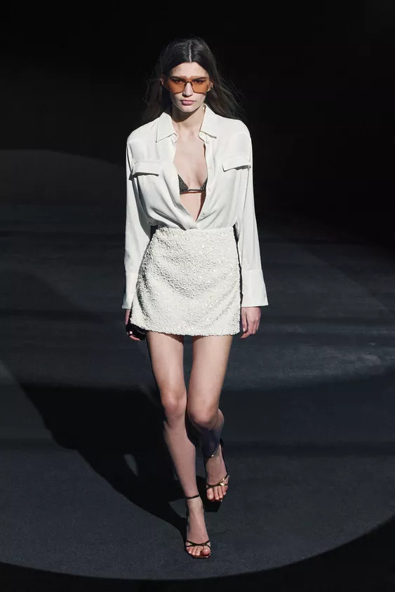 SATIN EFFECT POCKET SHIRT ZW COLLECTION | Zara US