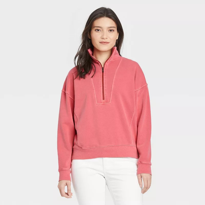 Women's French Terry Quarter Zip Sweatshirt - Universal Thread™ | Target