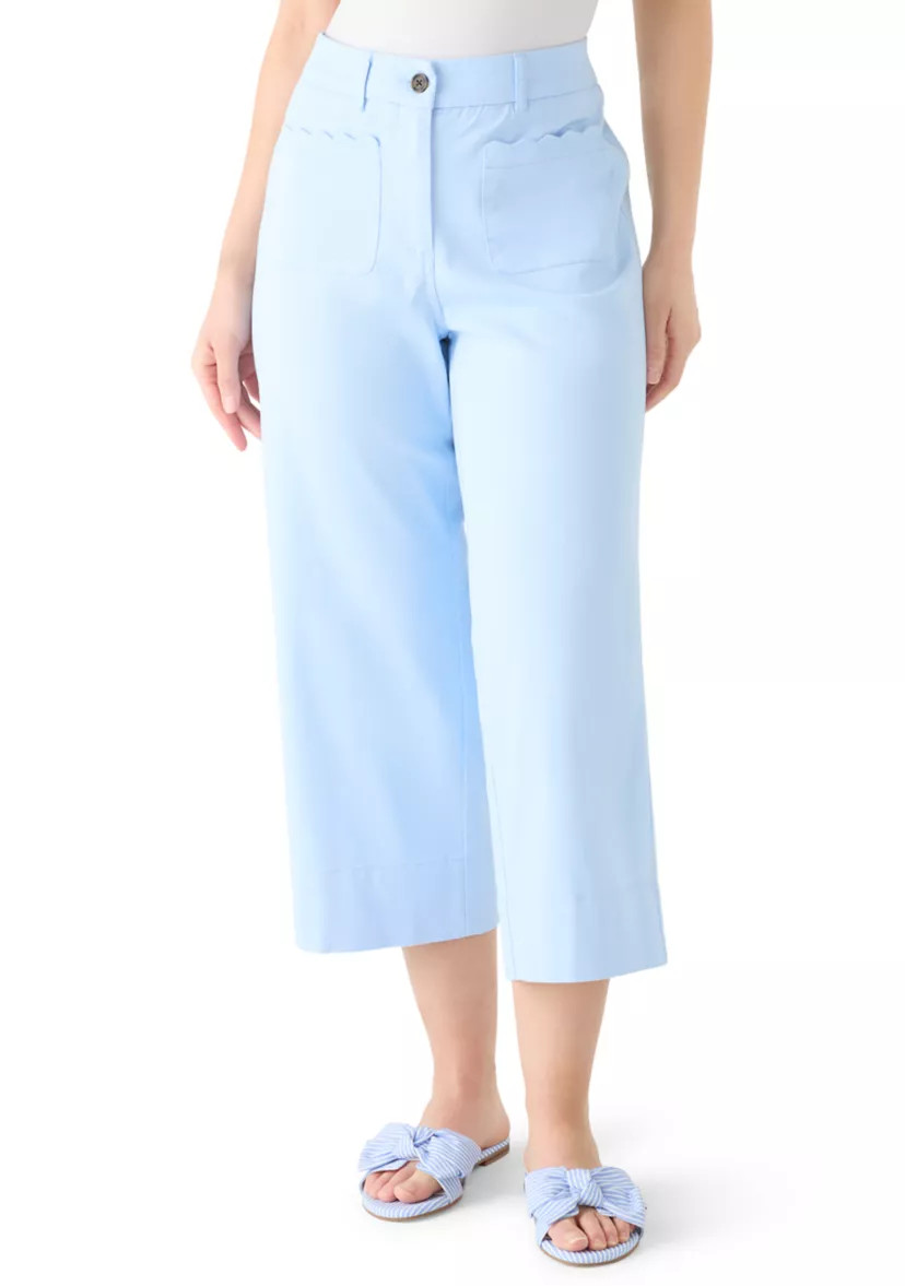 Petite Scallop Twill Pants | Belk