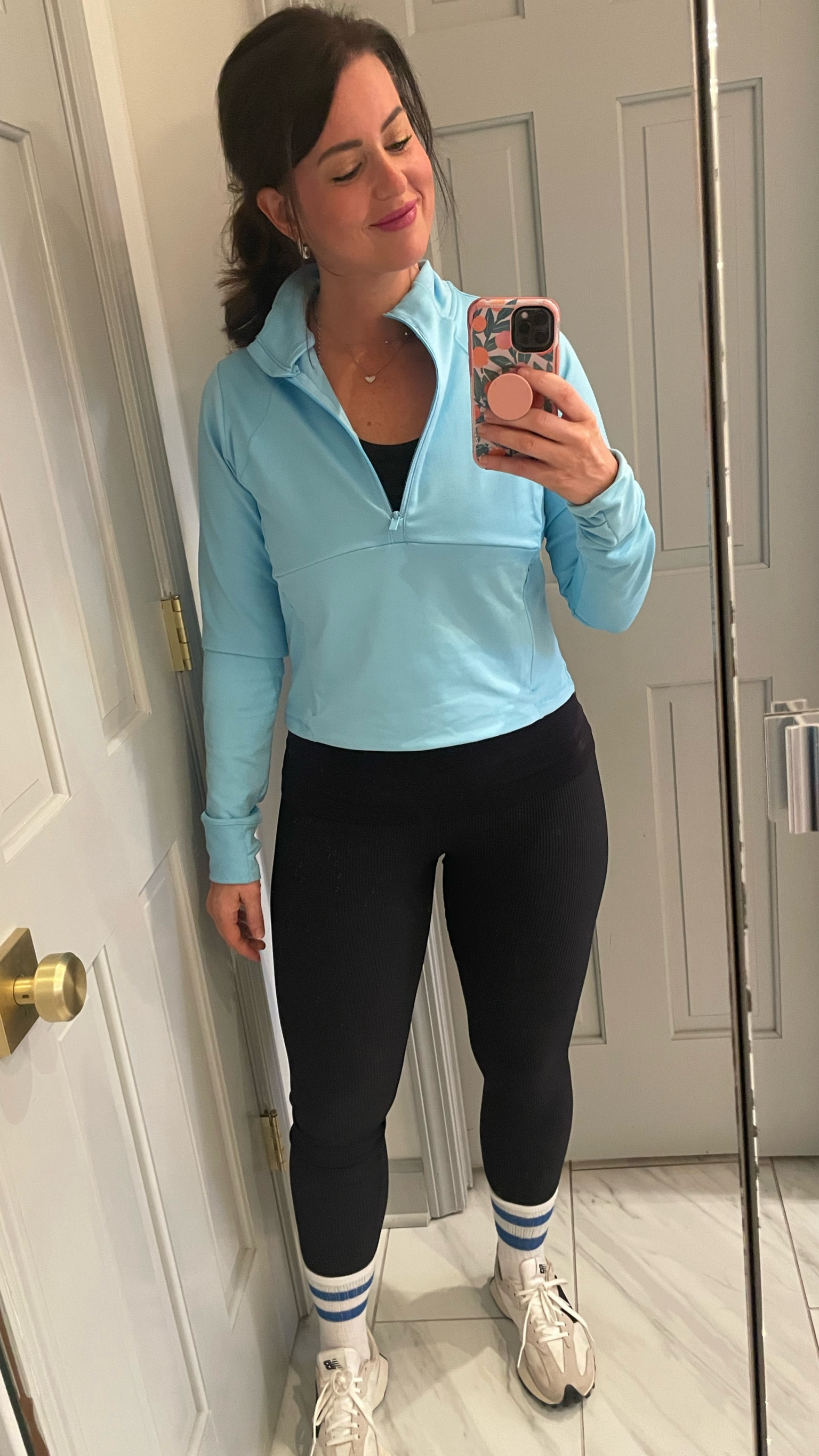 The very best crop quarter zip! Also, my fave leggings ever  