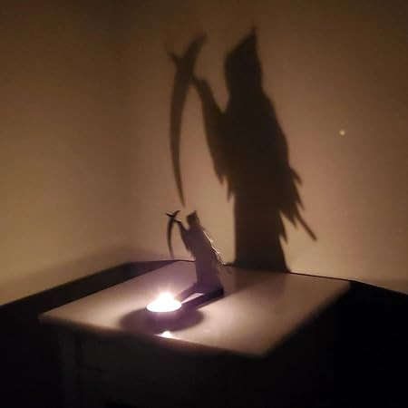 Halloween Candle Holder Spooky Ghost Tealight Shadow Caster Decorations Skeletons Black Metal Des... | Amazon (US)