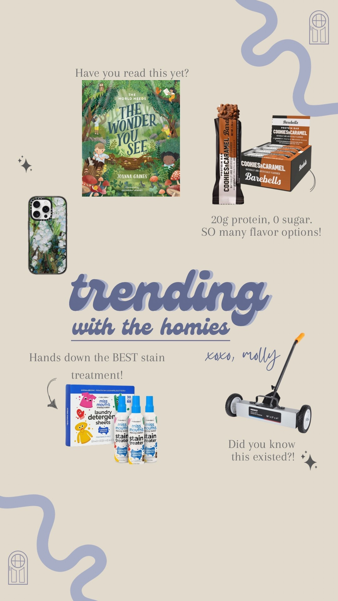 Here are the favorites from this past week!! This is hands down the very best stain treater I have ever used!!! And these protein bars… don’t even get me started. They have multiple flavor options. 😍