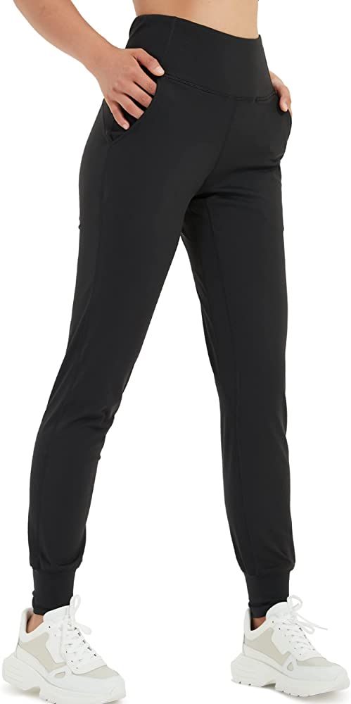 Lulucheri Women's High Waisted Joggers with Pockets Running Sweatpants Yoga Workout Athletic Tape... | Amazon (US)