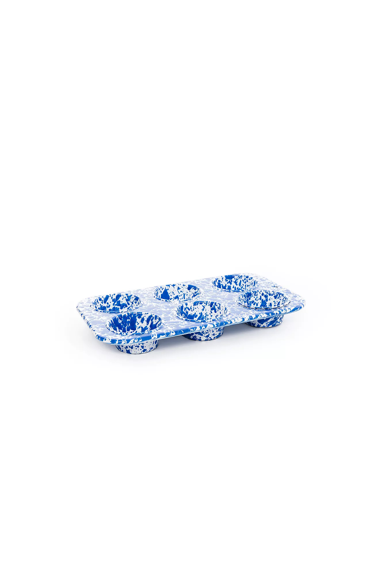 Crow Canyon Home Splatter Enamelware Six Cup Muffin Tin | Anthropologie (US)