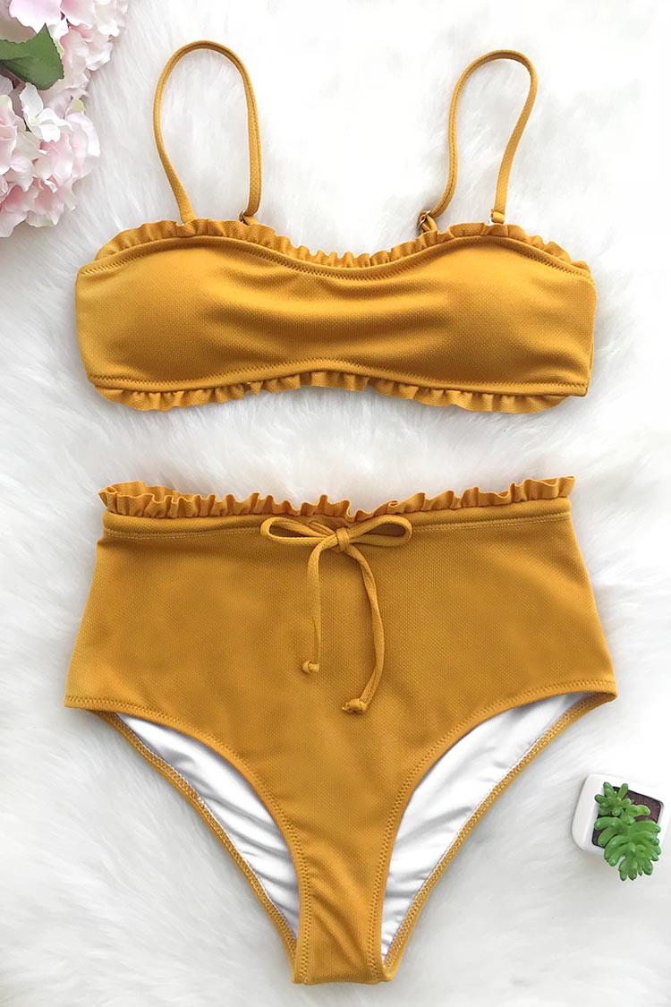 Cupshe Bright Sunshine Solid Bikini Set | Cupshe