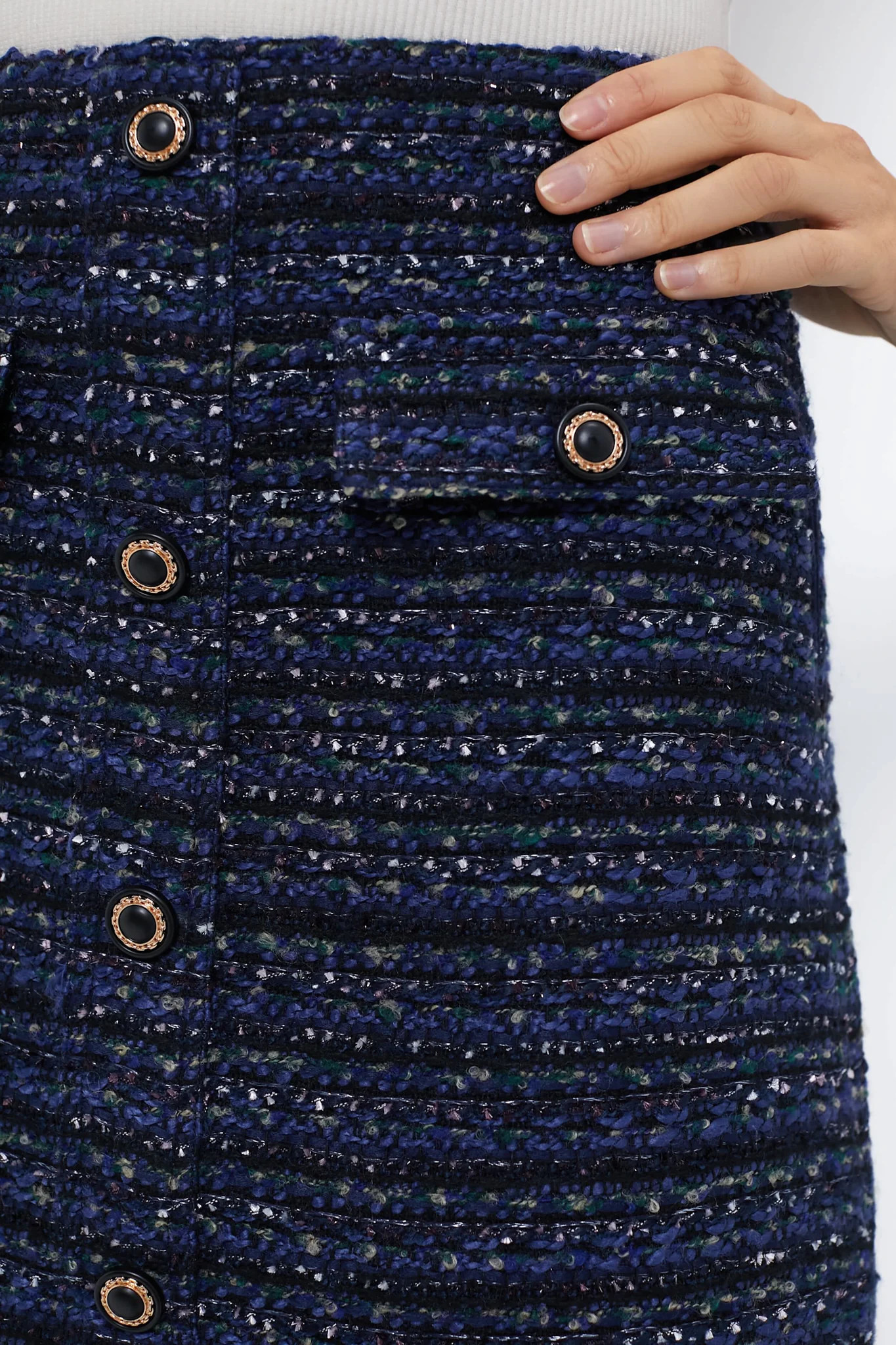 Navy Tweed Greer Mini Skirt | Tuckernuck (US)