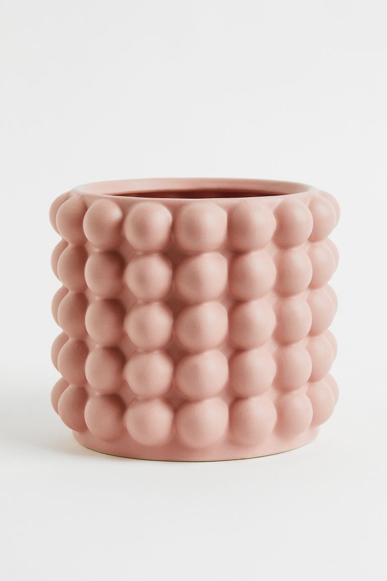 Plant Pot with Bubbles - Powder pink - Home All | H&M US | H&M (US + CA)