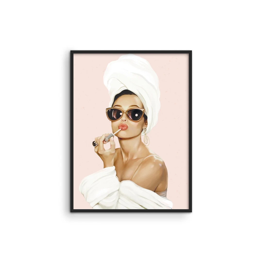 Audrey Hepburn Pink Fashion Print: Glam Vintage Wall Art | Etsy (US)