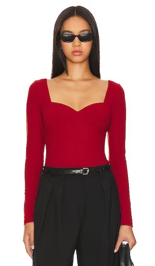 Sweetheart Long Sleeve Top in Berries | Long Sleeve Red Top With Sleeves Red Holiday Top Revolve Top | Revolve Clothing (Global)
