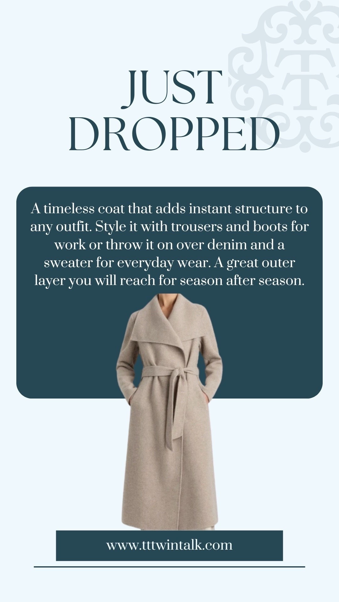 A timeless coat that adds instant structure to any outfit. Style it with trousers and boots for work or throw it on over denim and a sweater for everyday wear. A great outer layer you will reach for season after season.

#LTKOver40 #LTKSeasonal #LTKMidsize
