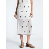 Free Assembly Women's Embroidered Knit Cotton Pencil Midi Skirt, Sizes XS-XXL | Walmart (US)
