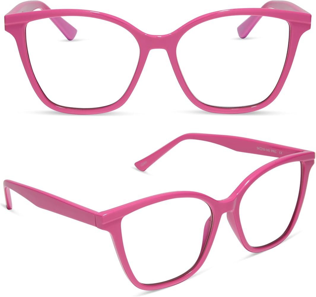 DIFF Leah Oversized Rectangle Blue Light Blocking Reading Glasses for Women | Amazon (US)