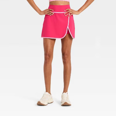 Women's Piped Active Skort - JoyLab™ Red/Light Pink XXS | Target
