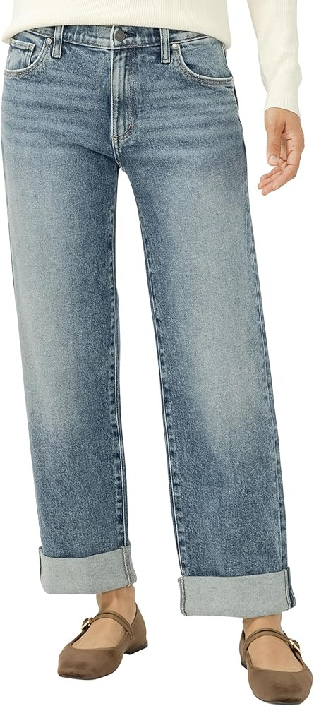 Silver Jeans Co. Women's Mid Rise Relaxed Straight Leg Jeans | Amazon (US)