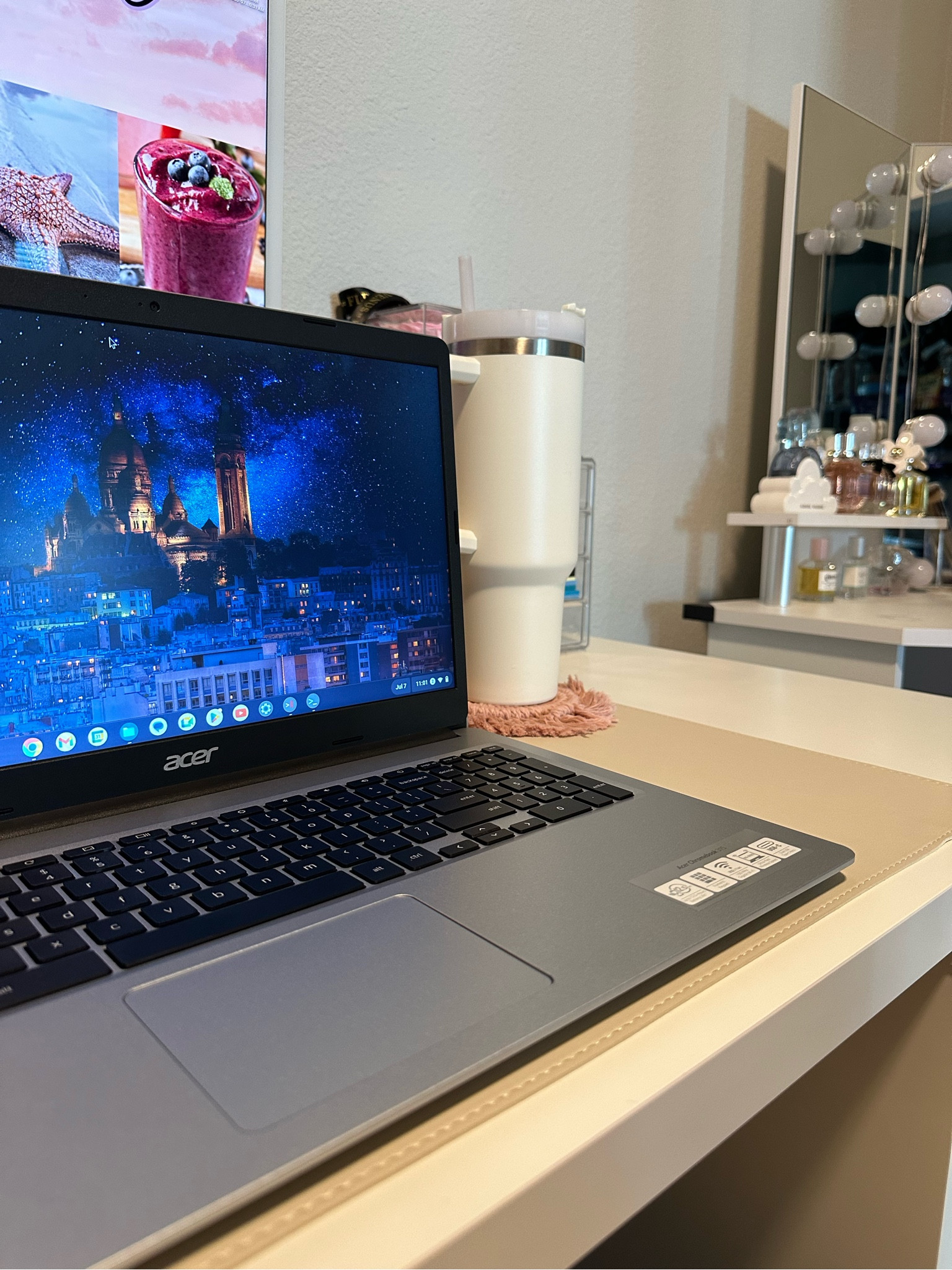 Loving my new work setup 🩵 @walmart @shop.ltk #sponsored #walmartpartner #Walmart #chromebook #liketkit 