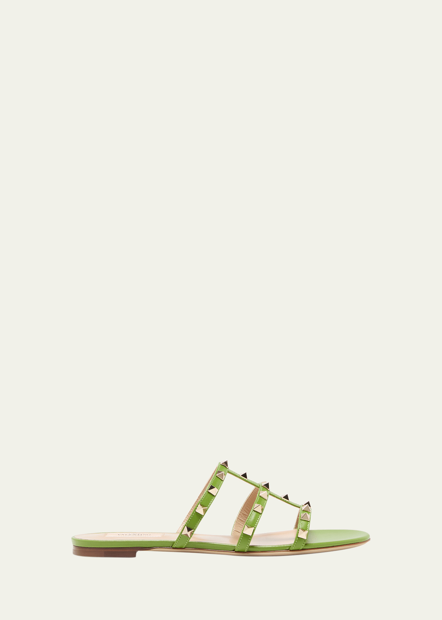Rockstud Caged Leather Flat Sandals | Bergdorf Goodman