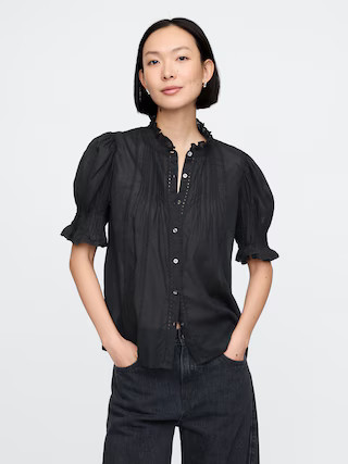 Pintuck Ruffle Shirt | Gap (US)