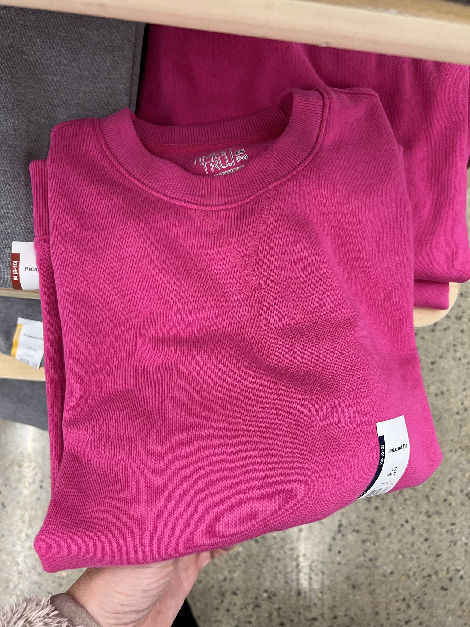 Walmart $12 cotton crewneck in new colors like this hot pink, you could style with red accessories for the holidays. #walmartfashion 

#LTKFindsUnder50