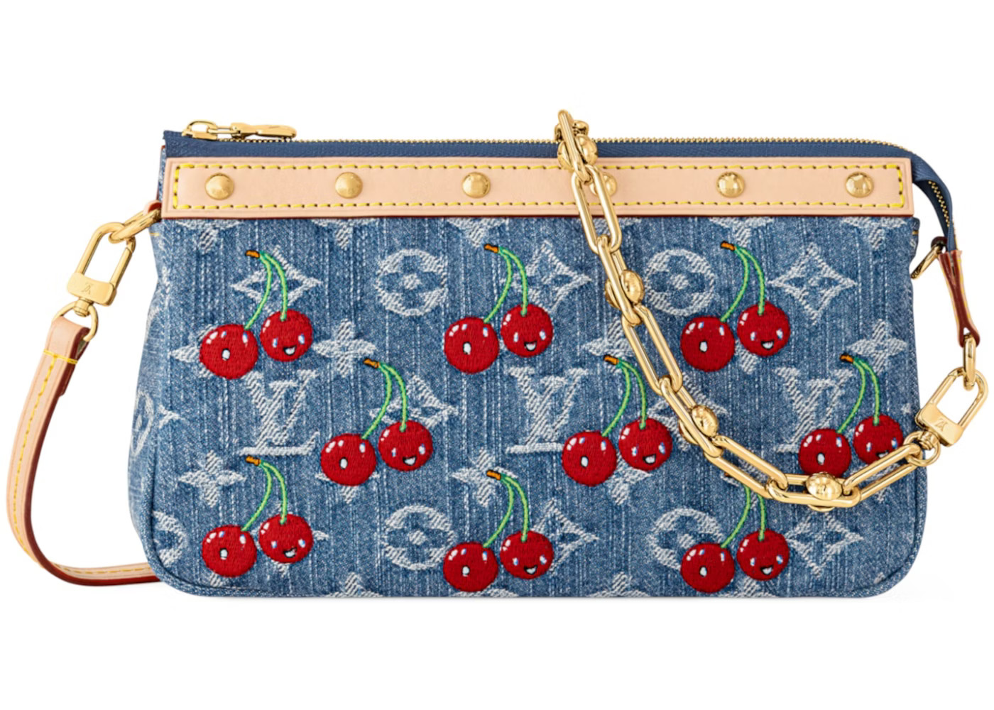 Louis Vuitton x Takashi Murakami Cherry Pochette AccessoiresDenim Monogram | StockX
