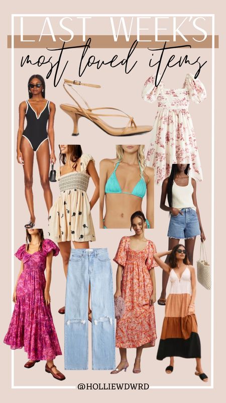 Last Week’s Most Loved Items 

Free people dress, spring dress, summer dress, floral dress, sundress, triangle bikini, black and white one piece swimsuit, Agolde denim, denim shorts, Abercrombie dress, spring outfit, vacation outfit, tiered maxi dress, Abercrombie denim, strappy heeled sandal 

#LTKSeasonal #LTKstyletip