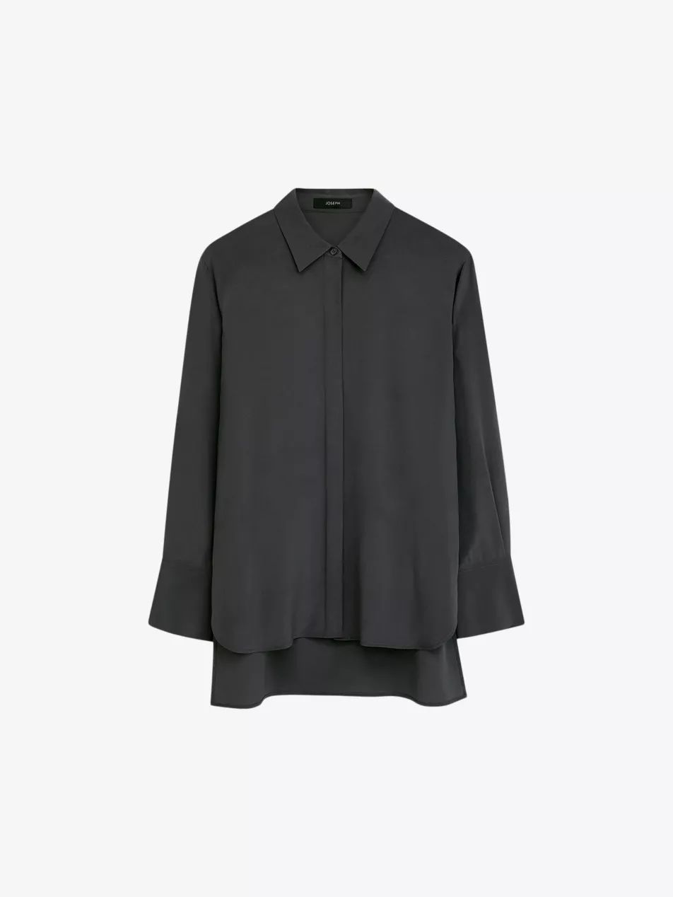 Bold long-sleeved silk shirt | Selfridges