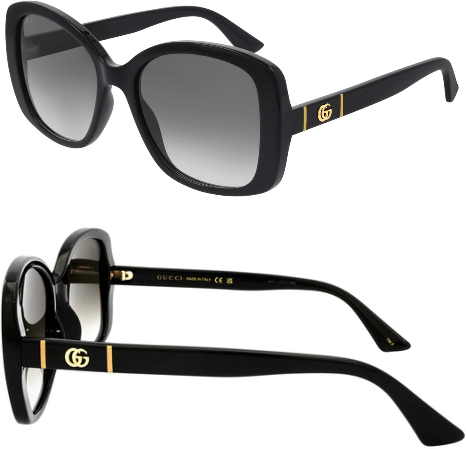 Gucci GG0762S GG Running Logo Rectangular -Shaped Non-Polarized Sunglasses for Women – Includes Luxury Eyewear Kit – Black Frame with Gray Lens | Amazon (US)