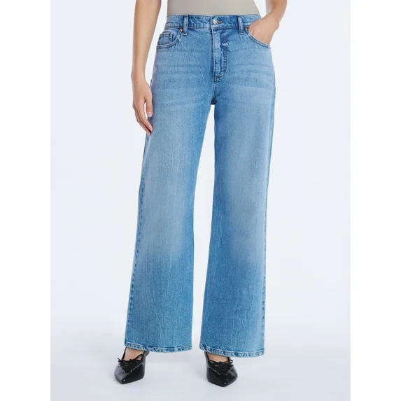 Scoop Women's Wide Leg Low Slung Jeans, 29" Inseam, Sizes 0-20 | Walmart (US)
