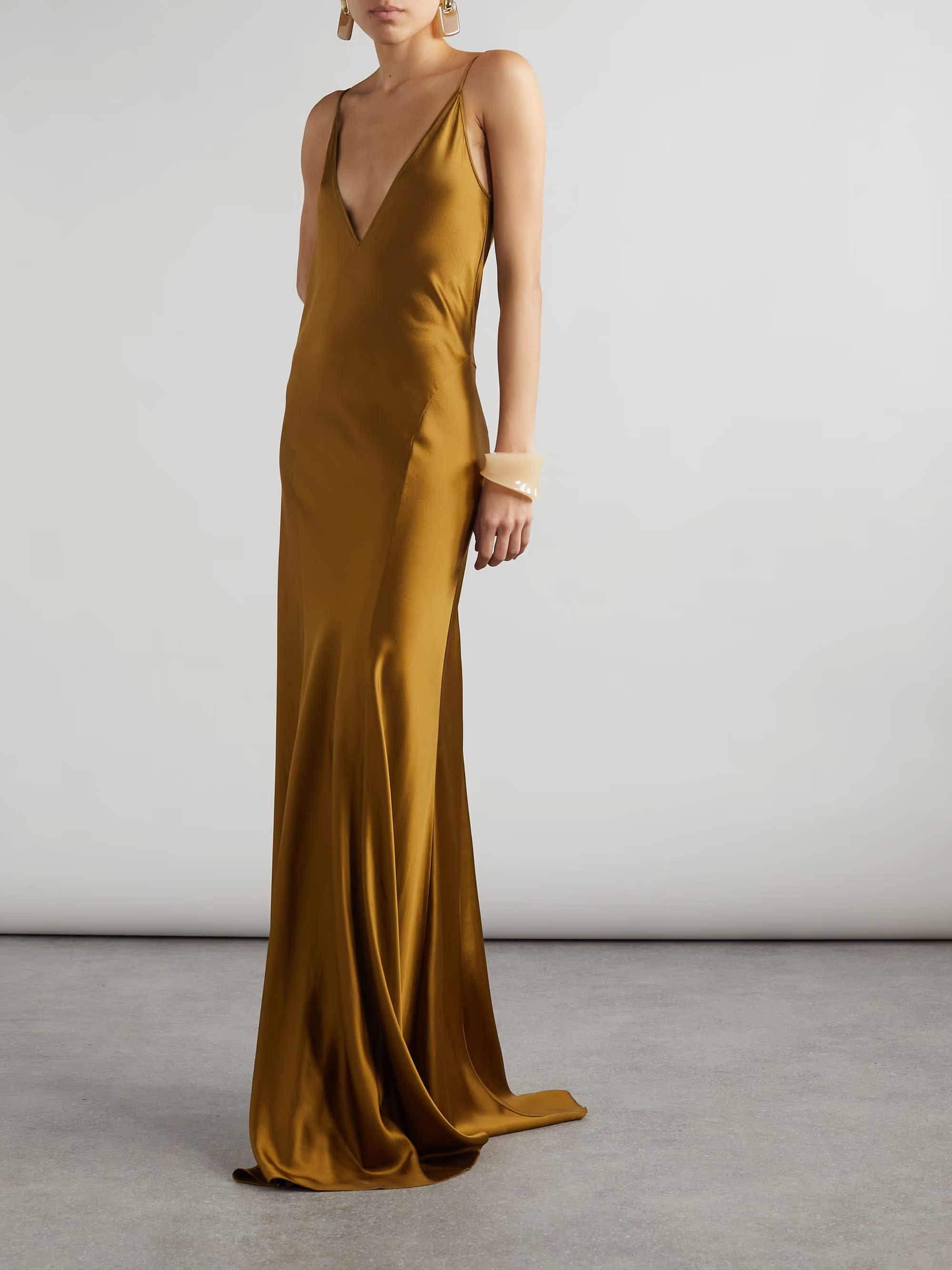 Open-back paneled silk-satin gown | NET-A-PORTER (US)