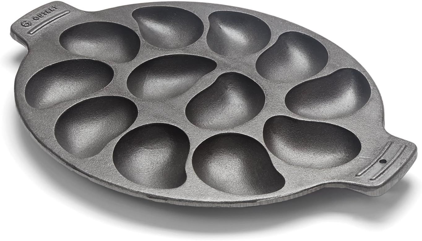 Outset 76225 Cast Iron Oyster Grill Pan, 12 Cavities, Black | Amazon (US)