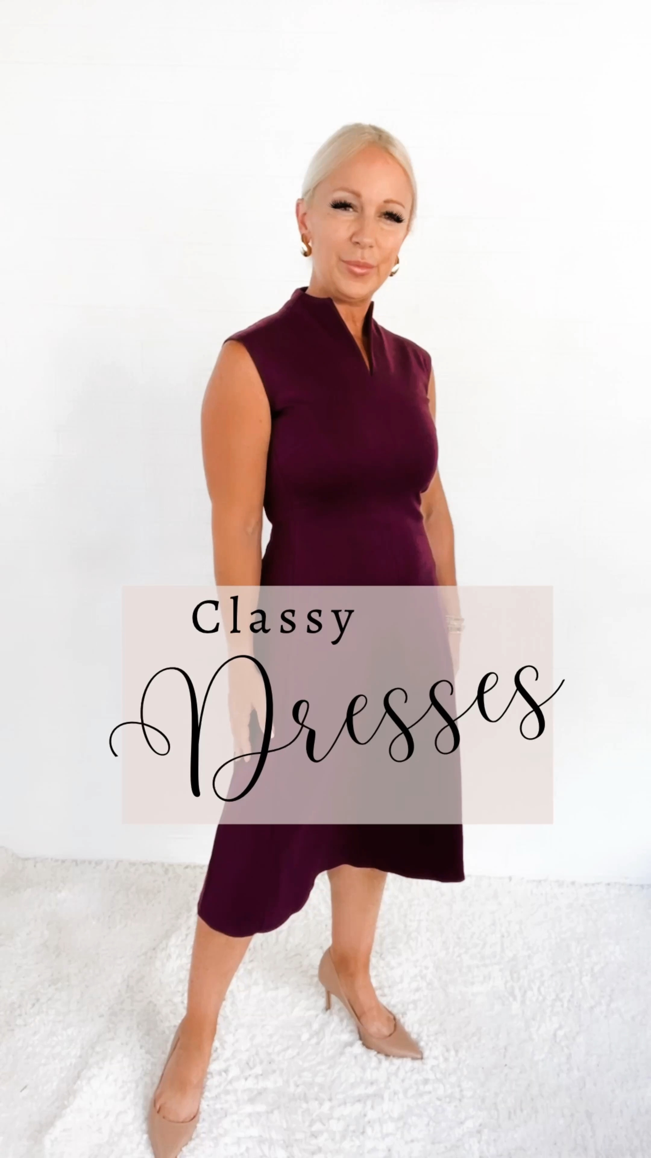 Seamed Split Neck Dress