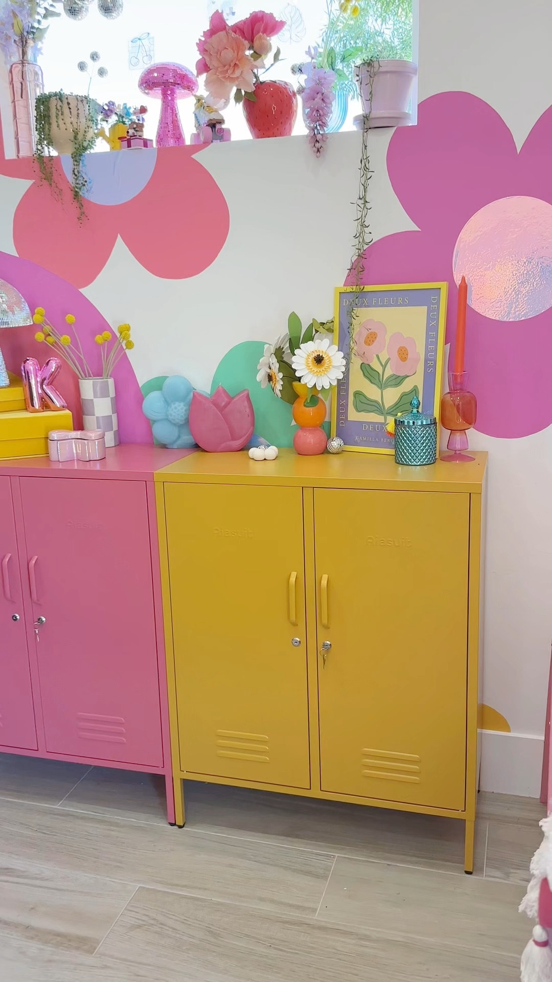 The cutest colorful storage lockers! Perfect for organizing all the supplies, plus they have working locks! 

#LTKHome #LTKFamily #LTKBacktoSchool
