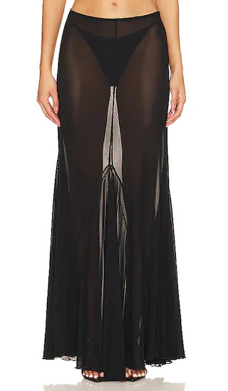 The Ayame Maxi Skirt in Black | Revolve Clothing (Global)