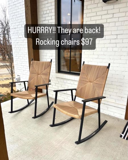 These Walmart rockers are amazing & BACK IN STOCK!!  They feel so nice and they are even lower in price that last year!! Walmart home, Walmart finds, patio furniture, front patio , spring patio

#LTKunder100 #LTKhome #LTKFind