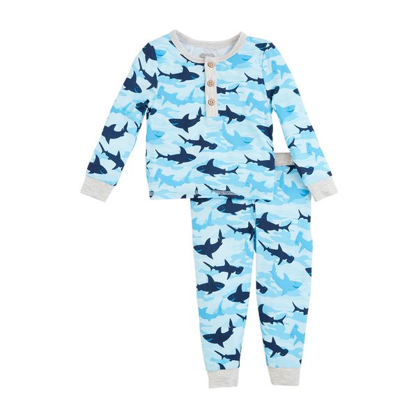 Glow Camo Shark Toddler Pajamas | Mud Pie