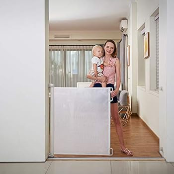 EasyBaby Products Extra Wide Indoor Outdoor Retractable Baby Gate, 33" Tall, Extends up to 71" Wide, | Amazon (US)