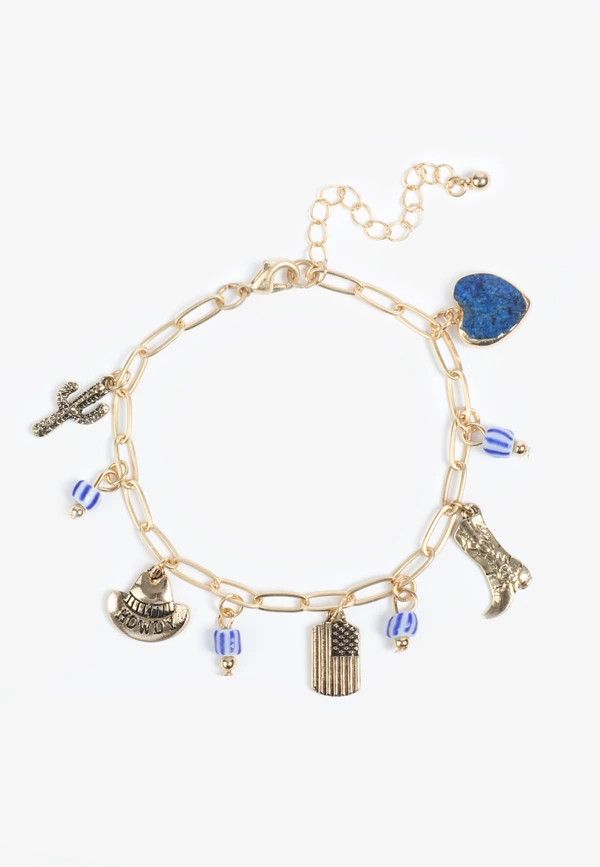 Americana Howdy Charm Bracelet | Maurices