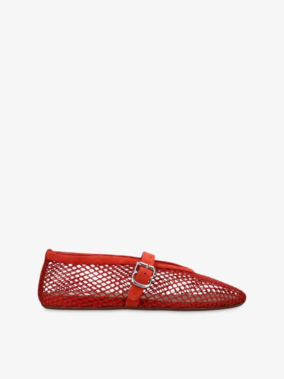 ALAIA - Ballerina Mesh and Suede Ballet Flats | Selfridges.com | Selfridges
