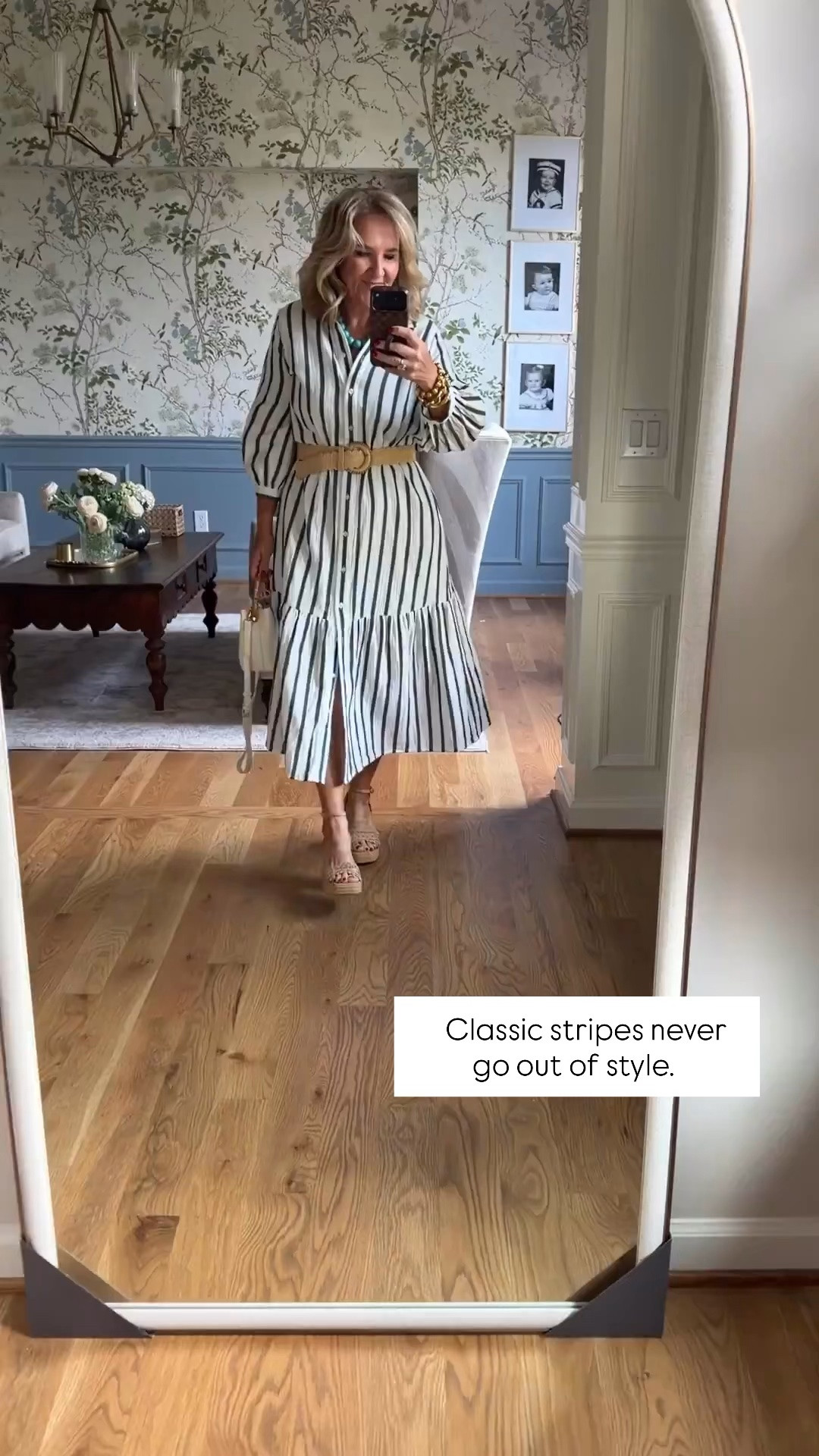 This Chico’s striped shirt dress is one of those easy pieces you’ll reach for all summer long. It’s incredibly comfortable and so versatile, wear it with the included self-tie belt, swap in your favorite statement belt, or wear it without a belt for a relaxed look. I sized down to a Chico’s size 0.5. Perfect for Sunday, brunch, vacations, or everyday style.

💡 LTK MADE EASY

❤️ Heart = Support my posts
🔖 Save = Get sale & restock alerts
📋 Lists = Keep favorites organized
📲 Share = Send to yourself for later
💬 Comment = Ask me anything

#LTKootd #LTKSeasonal #LTKOver40