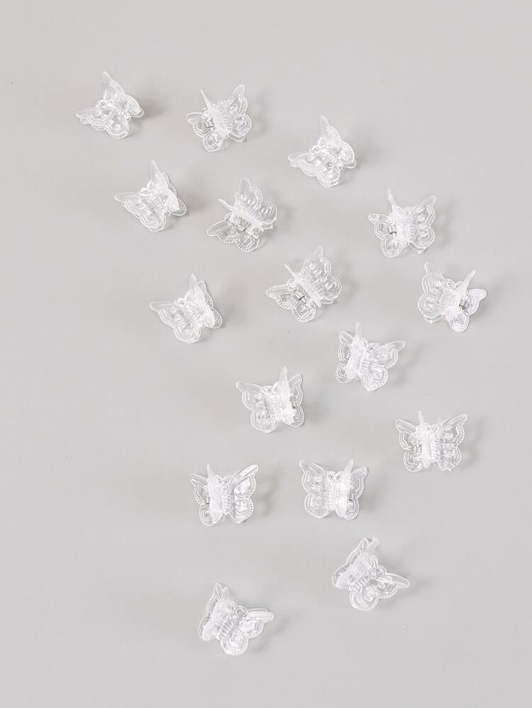 Clear Butterfly Shaped Hair Claw Set - 16pcs | SHEIN
