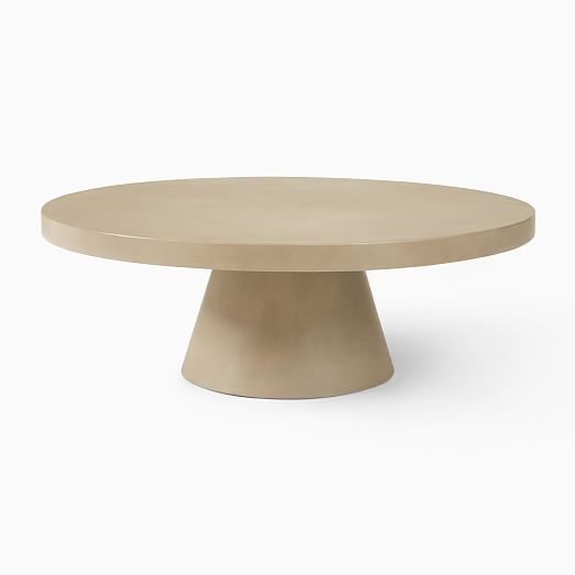 Concrete Outdoor Pedestal Round Side Table & Coffee Table Set | West Elm (US)