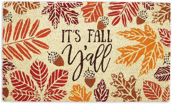 DII 5232 Natural Coir Doormat Fall & Thanksgiving Seasonal Mat, Fall Y'all | Amazon (US)