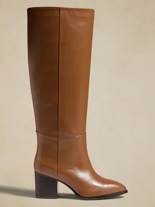 Leather Tall Shaft Boot | Banana Republic Factory